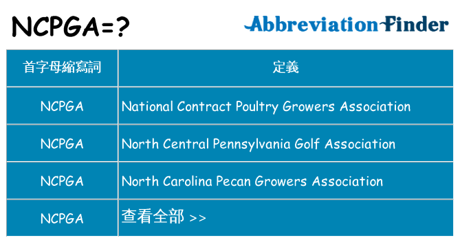 ncpga 代表什麼