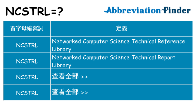 ncstrl 代表什麼