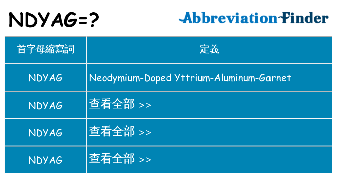 ndyag 代表什麼