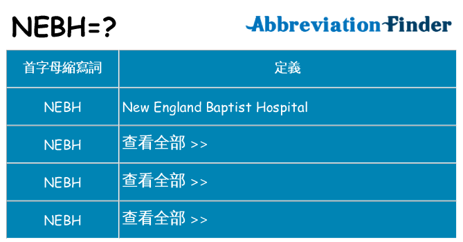 nebh 代表什麼