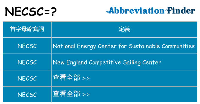 necsc 代表什麼