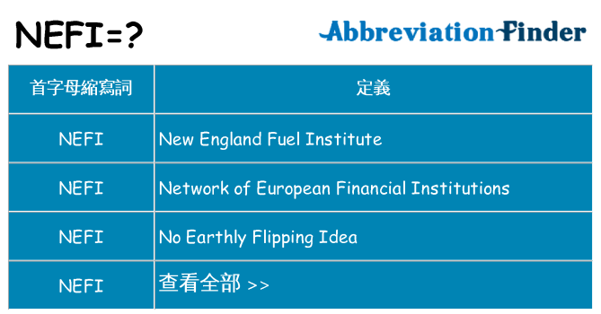 nefi 代表什麼