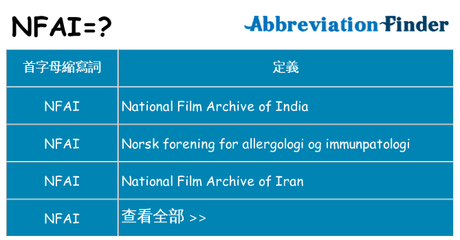 nfai 代表什麼