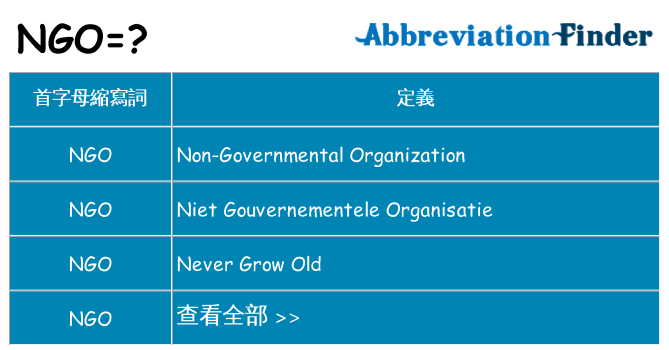 ngo 代表什麼