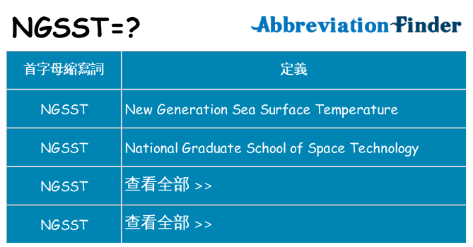 ngsst 代表什麼