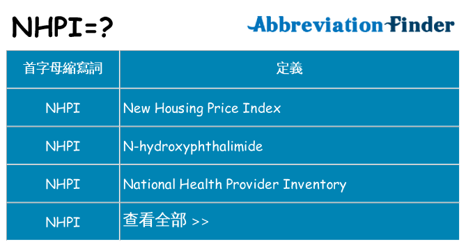 nhpi 代表什麼