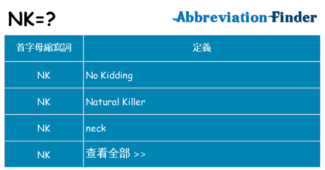 nk 代表什麼
