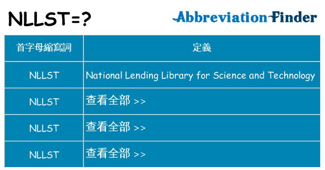 nllst 代表什麼