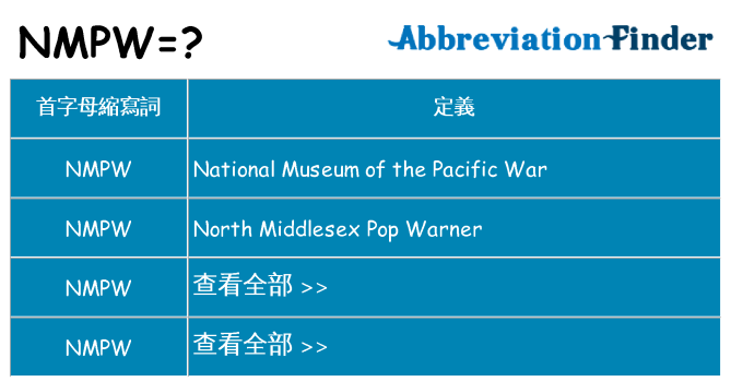 nmpw 代表什麼