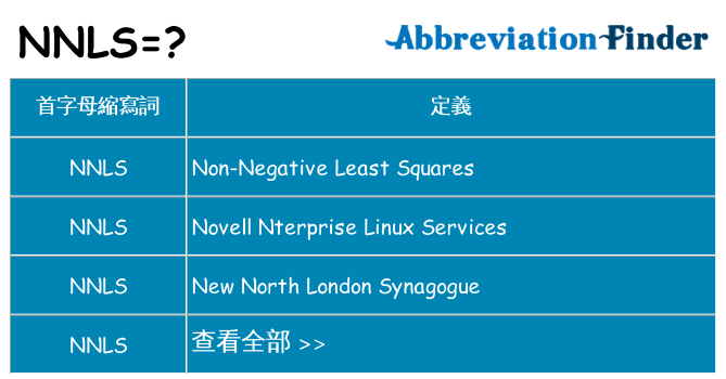 nnls 代表什麼