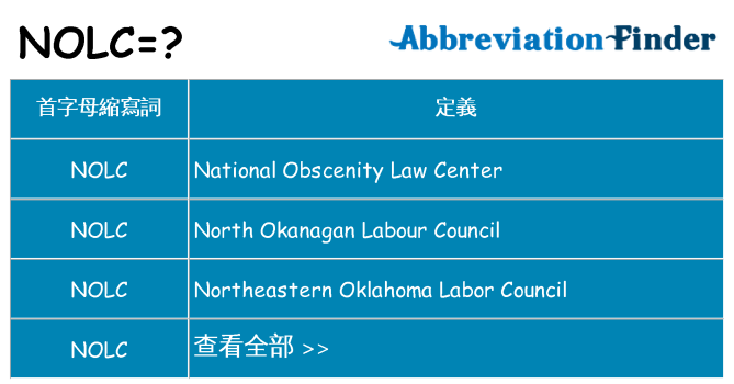 nolc 代表什麼