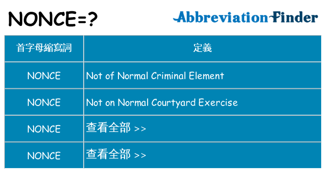 nonce 代表什麼