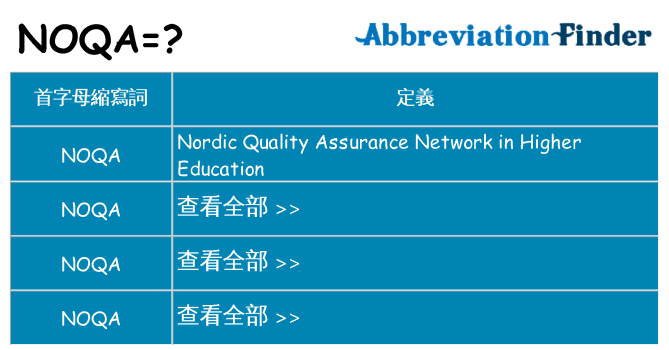 noqa 代表什麼