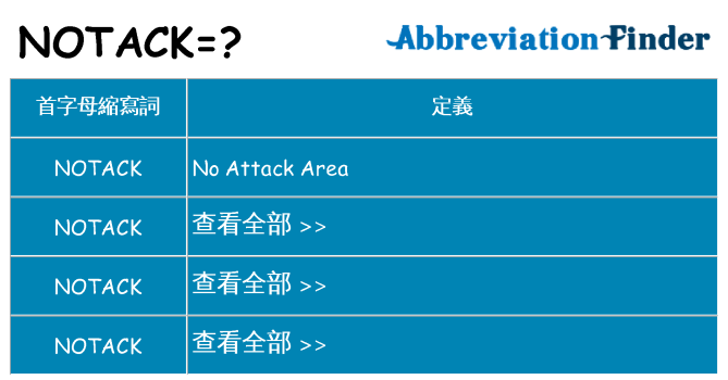 notack 代表什麼