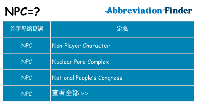 npc 代表什麼