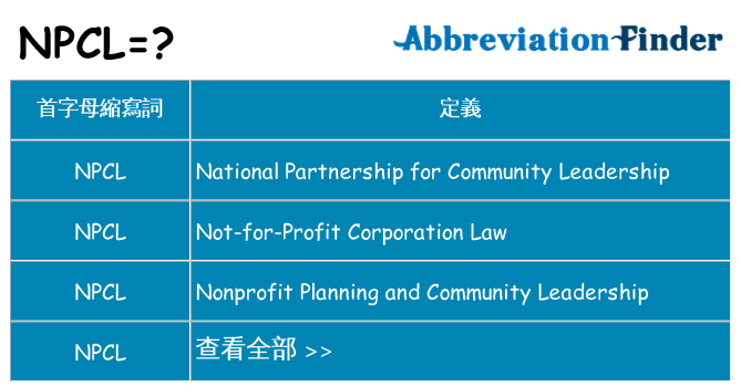 npcl 代表什麼