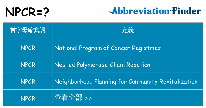 npcr 代表什麼