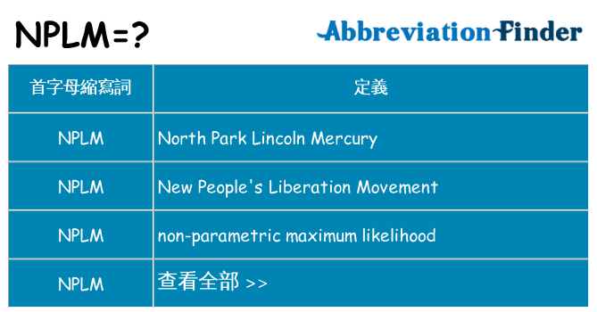 nplm 代表什麼