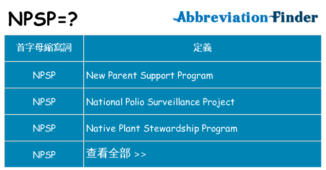 npsp 代表什麼