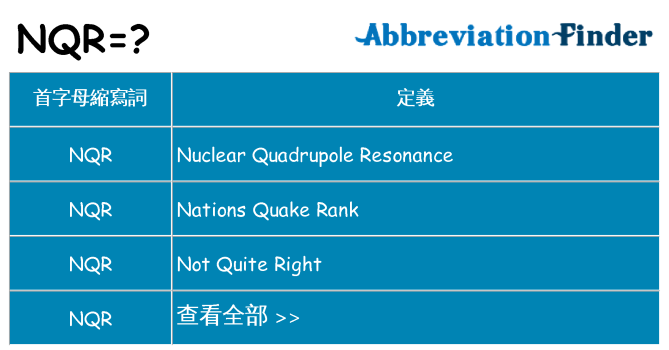 nqr 代表什麼