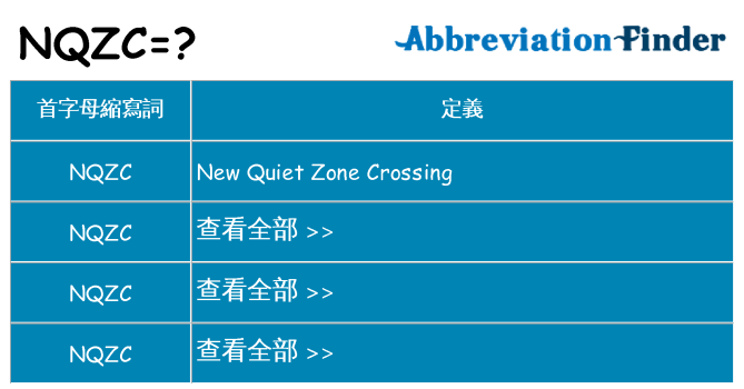 nqzc 代表什麼