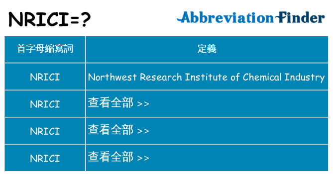 nrici 代表什麼