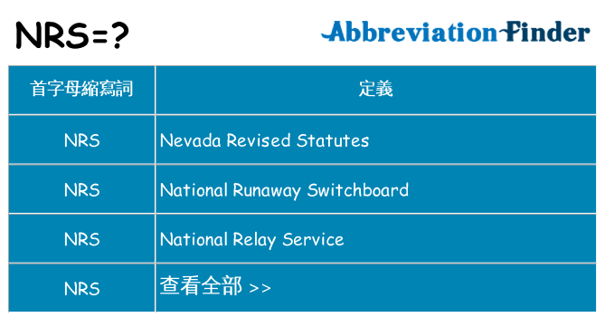 nrs 代表什麼