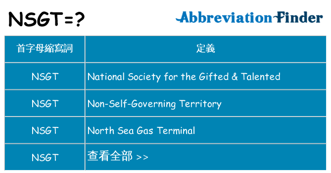 nsgt 代表什麼