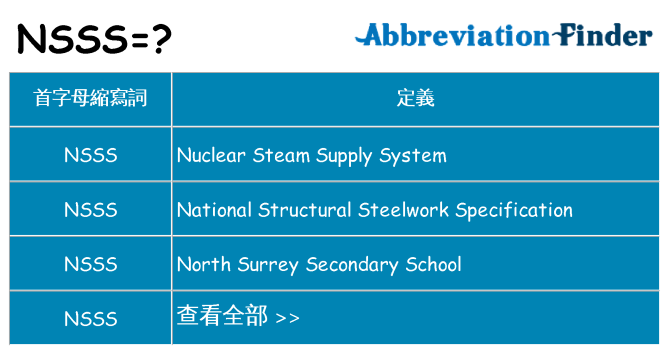 nsss 代表什麼