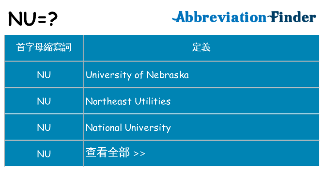 nu 代表什麼