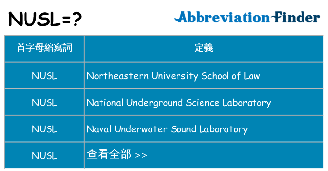 nusl 代表什麼
