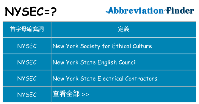 nysec 代表什麼