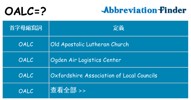 oalc 代表什麼