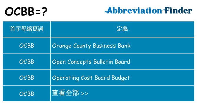 ocbb 代表什麼