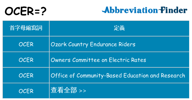 ocer 代表什麼