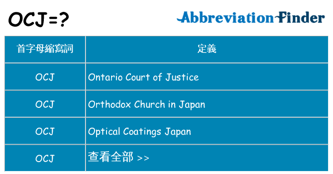 ocj 代表什麼