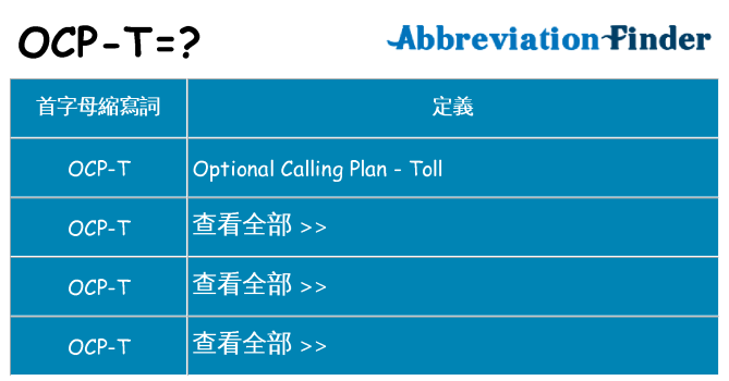 ocp-t 代表什麼