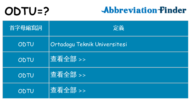 odtu 代表什麼