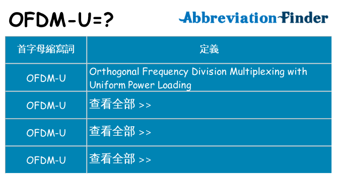 ofdm-u 代表什麼