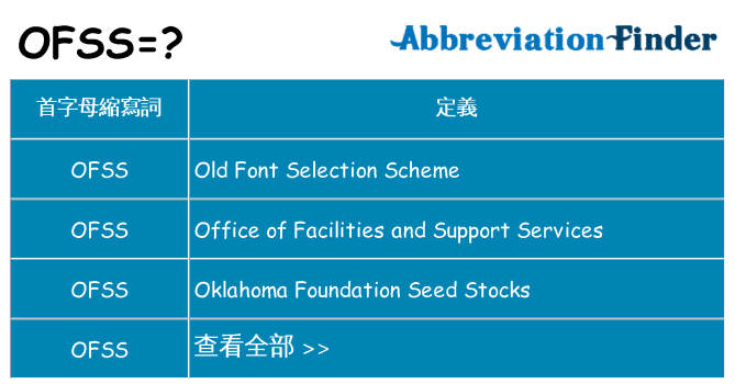 ofss 代表什麼