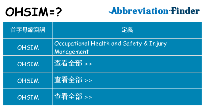 ohsim 代表什麼