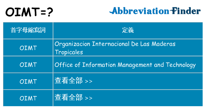oimt 代表什麼