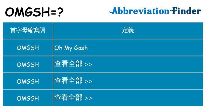omgsh 代表什麼