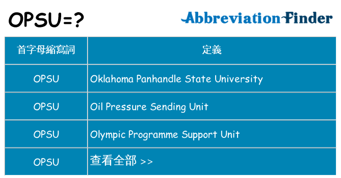 opsu 代表什麼