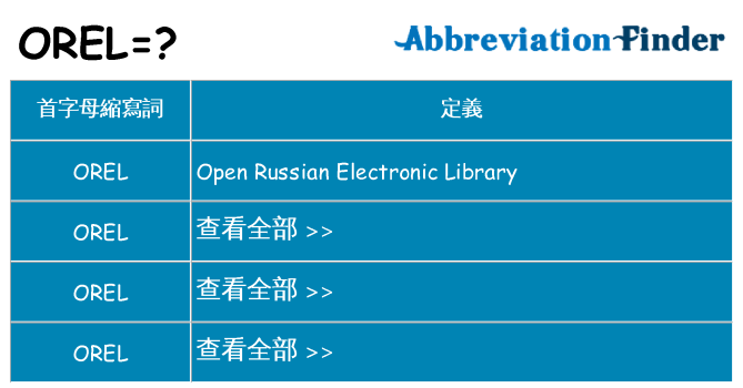 orel 代表什麼