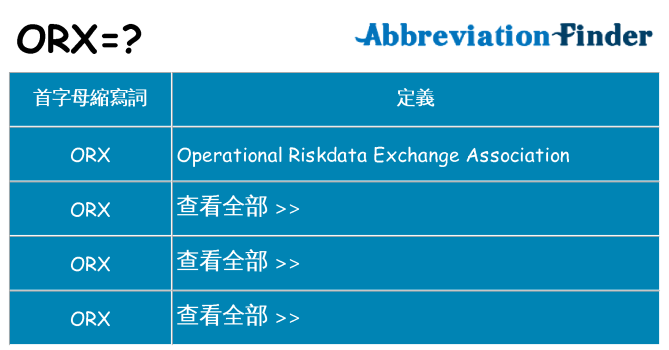 orx 代表什麼