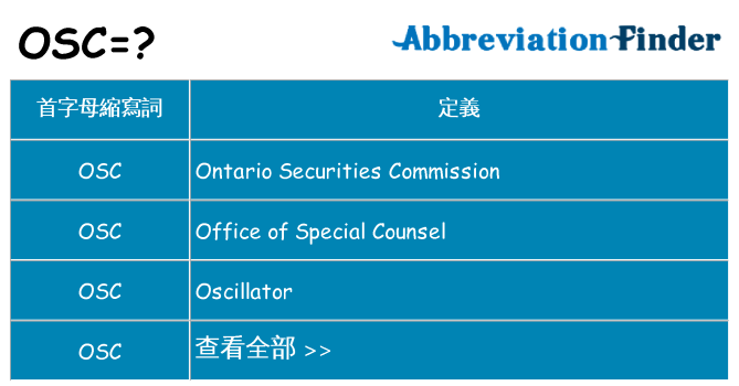 osc 代表什麼