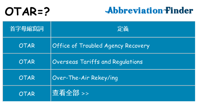 otar 代表什麼