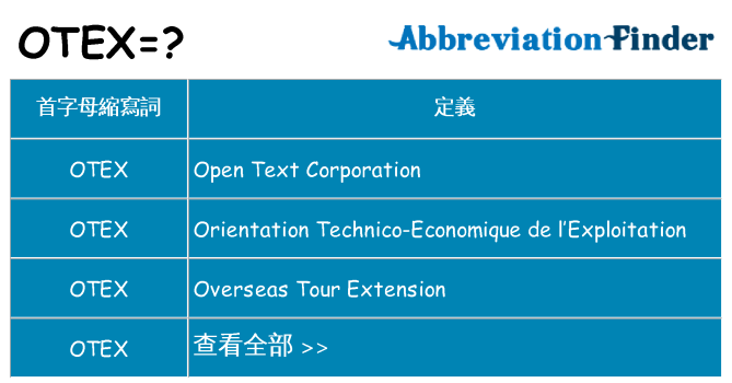 otex 代表什麼