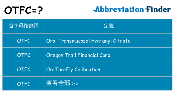 otfc 代表什麼